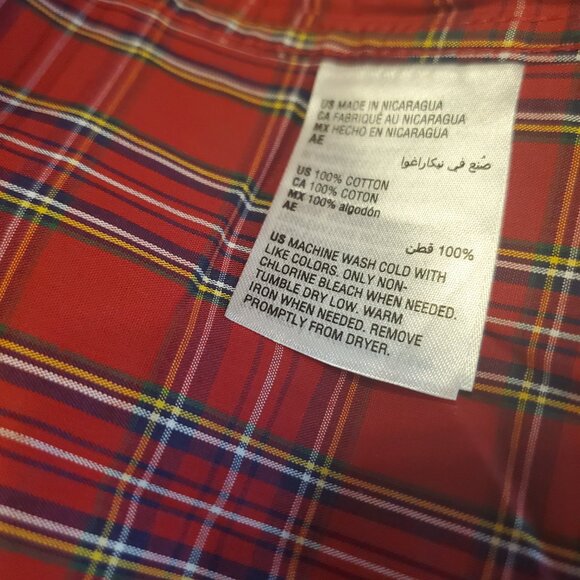 Club Room Mens Red Cotton Regular Fit Button Down Shirt L - Picture 9 of 10